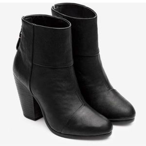 Rag & Bone - Black Smooth Leather Newbury Boots - 37 7 - gently worn